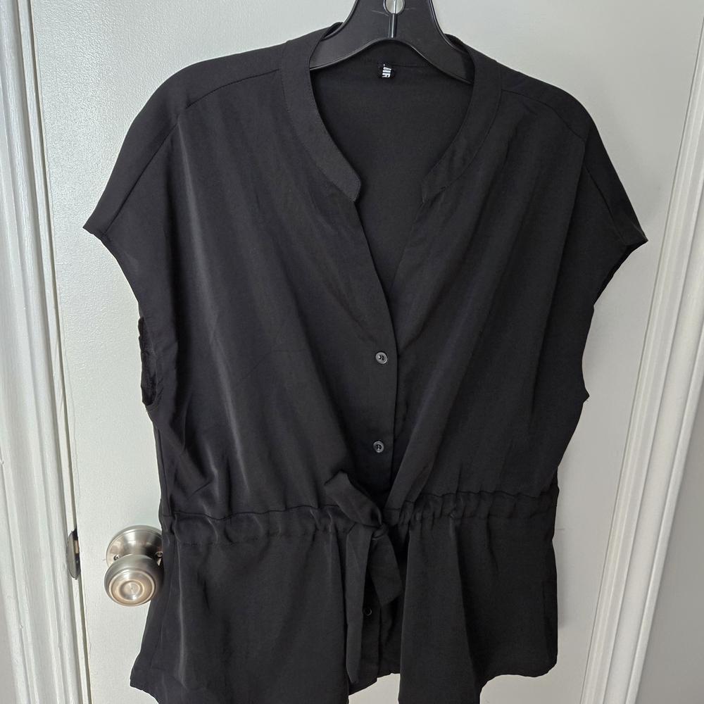 Black Women's Button-Up Top